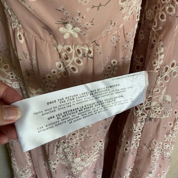 Dress the Population Women's River Fit & Flare Midi Dress Blush Multi Eyelet XXL - Picture 6 of 16